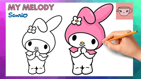 my melody drawing|my melody drawing sheet.